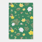 Gelbe Blumen und weiße Rosen 6 Post-it Klebezettel (Vorderseite)