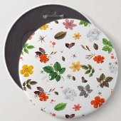 Gelbe Blumen und Weiße Rosen 7 Button (Vorne & Hinten)