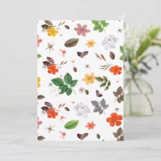 Gelbe Blumen und Weiße Rosen 7 Dankeskarte