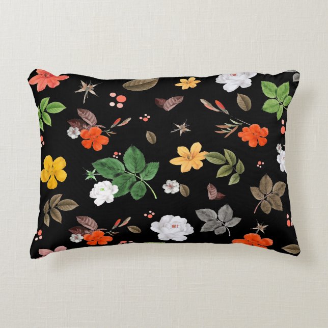 Gelbe Blumen und Weiße Rosen 8 Dekokissen (Vorderseite)