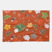 Gelbe Blumen und Weiße Rosen 9 Geschirrtuch (Horizontal)