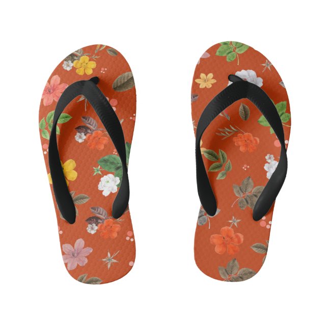 Gelbe Blumen und Weiße Rosen 9 Kinderbadesandalen (Fußbett)