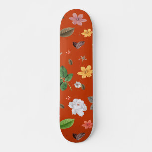 Gelbe Blumen und Weiße Rosen 9 Skateboard