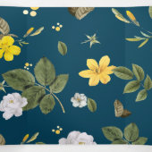 Gelbe Blumen und weiße Rosen Dreifach Gefaltete Urlaubskarte (Innenseite Mitte)