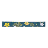 Gelbe Blumen und weiße Rosen Satinband (Vorderseite)