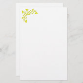 Gelbe Blumen und Wirbel Briefpapier (Vorne/Hinten)