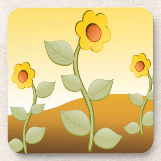 GELBE BLUMEN UNTERSETZER (Vorderseite)