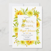 Gelbe Blumen, virtuelles Baby oder Brautparty Einladung (Vorderseite)
