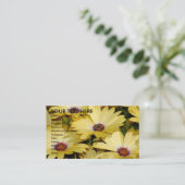 Gelbe Blumen Visitenkarte (Stehend Vorderseite)
