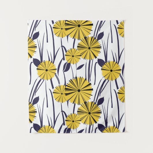 Gelbe Blumen Wandteppich (Vorderseite)