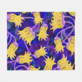 Gelbe Blumen Wasserfarben nahtloses Muster Fleecedecke (Vorderseite (Horizontal))