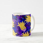 Gelbe Blumen Wasserfarben nahtloses Muster Kaffeetasse (VorderseiteRechts)