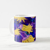 Gelbe Blumen Wasserfarben nahtloses Muster Kaffeetasse (Vorderseite Links)