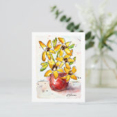Gelbe Blumen Wasserfarben-Postkarte Postkarte (Stehend Vorderseite)