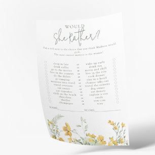 Gelbe Blumen Würde sie eher Babyparty-Spiel