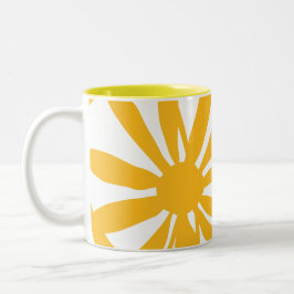 GELBE BLUMEN ZWEIFARBIGE TASSE