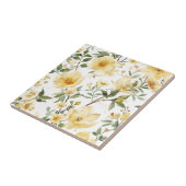 Gelbe Blumenaquarell-Botanischer Garten Fliese (Seite)