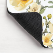 Gelbe Blumenaquarell-Botanischer Garten Mousepad (Ecke)