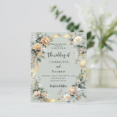 Gelbe Blumenblätter Gold Einladung zur Hochzeit (Stehend Vorderseite)