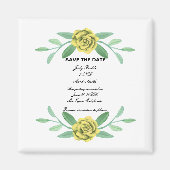 Gelbe Blumenblätterung Save the Date Magnet (Vorne)