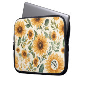 Gelbe Blumenblumen Laptopschutzhülle (Vorderseite Links)