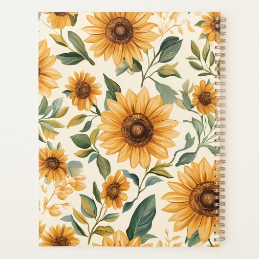 Gelbe Blumenblumen Planer (Rückseite)