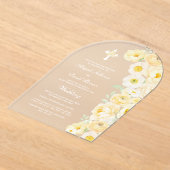 Gelbe Blumenbogen-Hochzeit Acryleinladungen (Ablage )