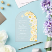 Gelbe Blumenbogen-Hochzeit Acryleinladungen (Insitu (Hochzeit))