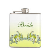 Gelbe Blumenbriden Flachmann (Vorderseite)