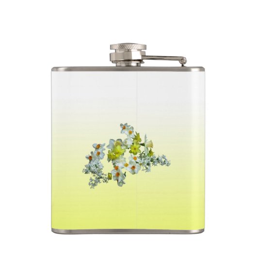 Gelbe Blumenbriden Flachmann (Rückseite)