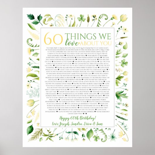 Gelbe Blumendinge, die wir Ihnen 50 Lieben Poster (Vorne)