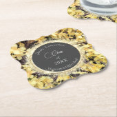 Gelbe Blumenglitterie Personalisierter Abschluss Untersetzer (angewinkelt)