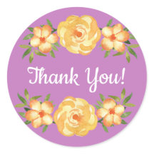 Gelbe Blumengrün-Blätter Lila Danke