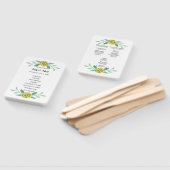 Gelbe Blumengrün-Foliage-Hochzeitsprogramm Fächer (Non-assembled)