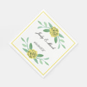 Gelbe Blumengrün Foliage Papier Napkins Serviette (Ecke)