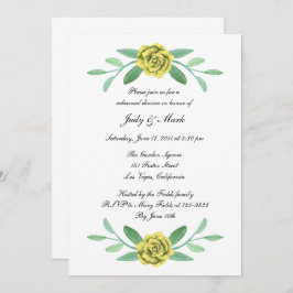 Gelbe Blumengrün Foliage Probe Abendessen Einladung