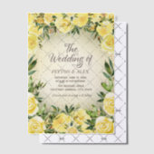 Gelbe Blumengrün Goldmedaille Glitzer Vellum Weddi Pergament Einladungen (Versetzt (Einladung))