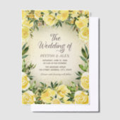 Gelbe Blumengrün Goldmedaille Glitzer Vellum Weddi Pergament Einladungen (Versetzt)