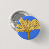 Gelbe Blumenkarte Button (Vorne & Hinten)