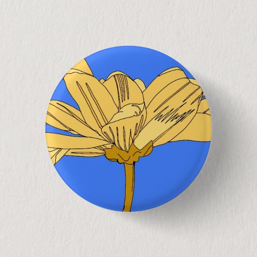 Gelbe Blumenkarte Button (Vorderseite)