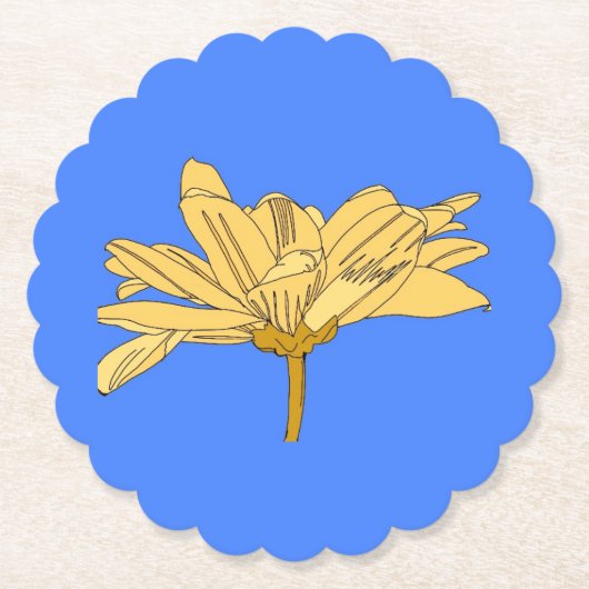 Gelbe Blumenkarte Untersetzer (Vorderseite)