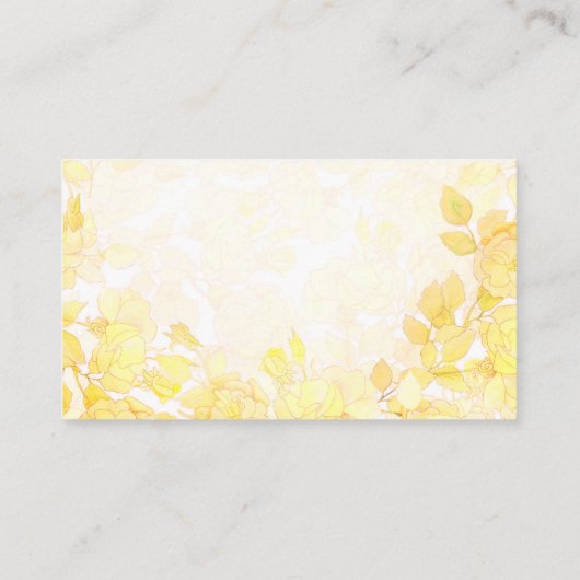 Gelbe Blumenkunst mit Beruflichem Foto Visitenkarte (Rückseite)