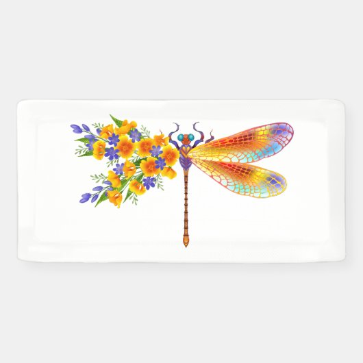 Gelbe Blumenlibelle Banner (Horizontal)