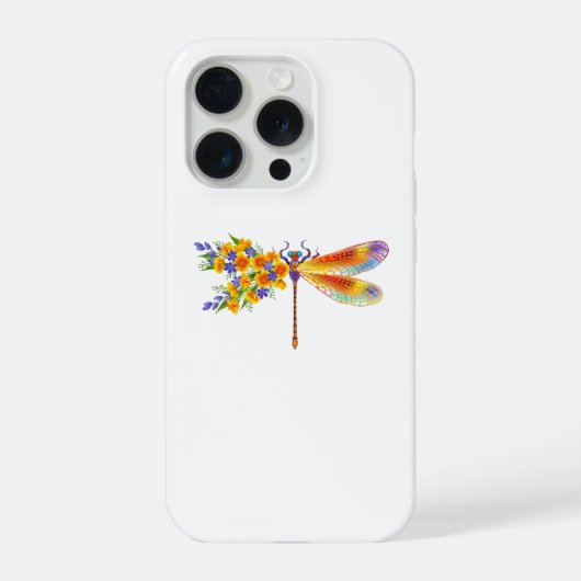 Gelbe Blumenlibelle iPhone Hülle (Rückseite)