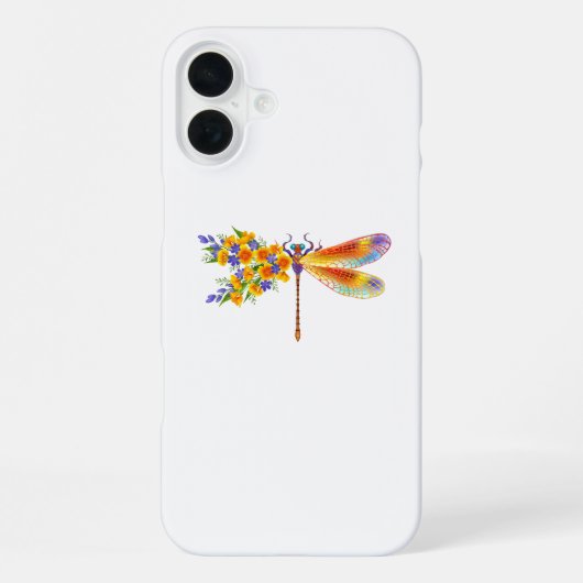 Gelbe Blumenlibelle iPhone Hülle (Rückseite)