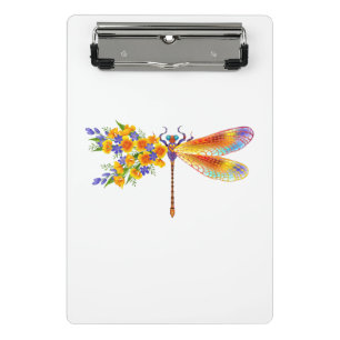 Gelbe Blumenlibelle Mini Klemmbrett