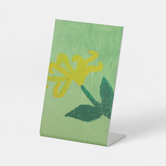 Gelbe Blumenmalerei Sockelschild (Vorderseite)