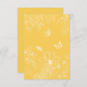 Gelbe Blumenmuster, blumenreich, Minimalistisch Dankeskarte (Vorne/Hinten)