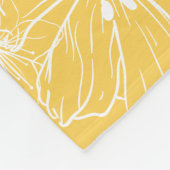 Gelbe Blumenmuster, blumenreich, Minimalistisch Fleecedecke (Ecke)