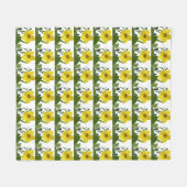 Gelbe Blumenmuster Fleecedecke (Vorderseite (Horizontal))